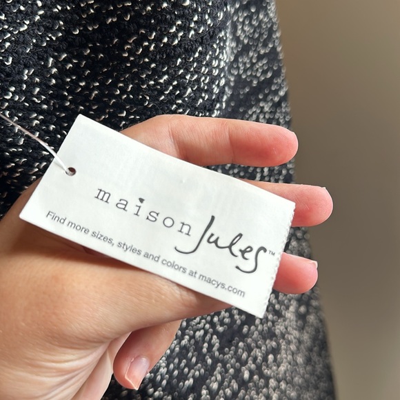 NWT - Maison Jules - Peter Pan Collar Black Dress - Tweed-like material - M - Picture 7 of 13